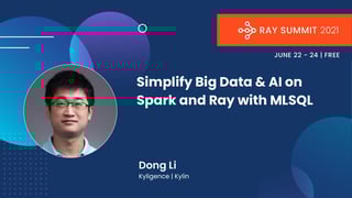 simplify big data and AI on spark and ray with mlsql